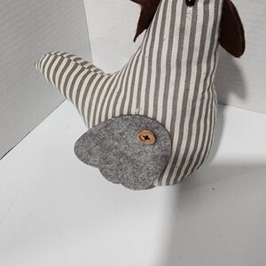 Striped Fabric Chicken Decor Weighted